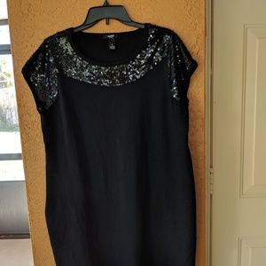 Long sequin trimmed  sweater top